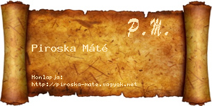Piroska Máté névjegykártya