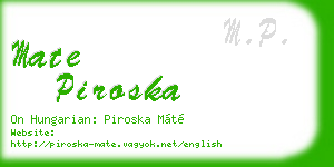 mate piroska business card
