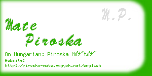 mate piroska business card